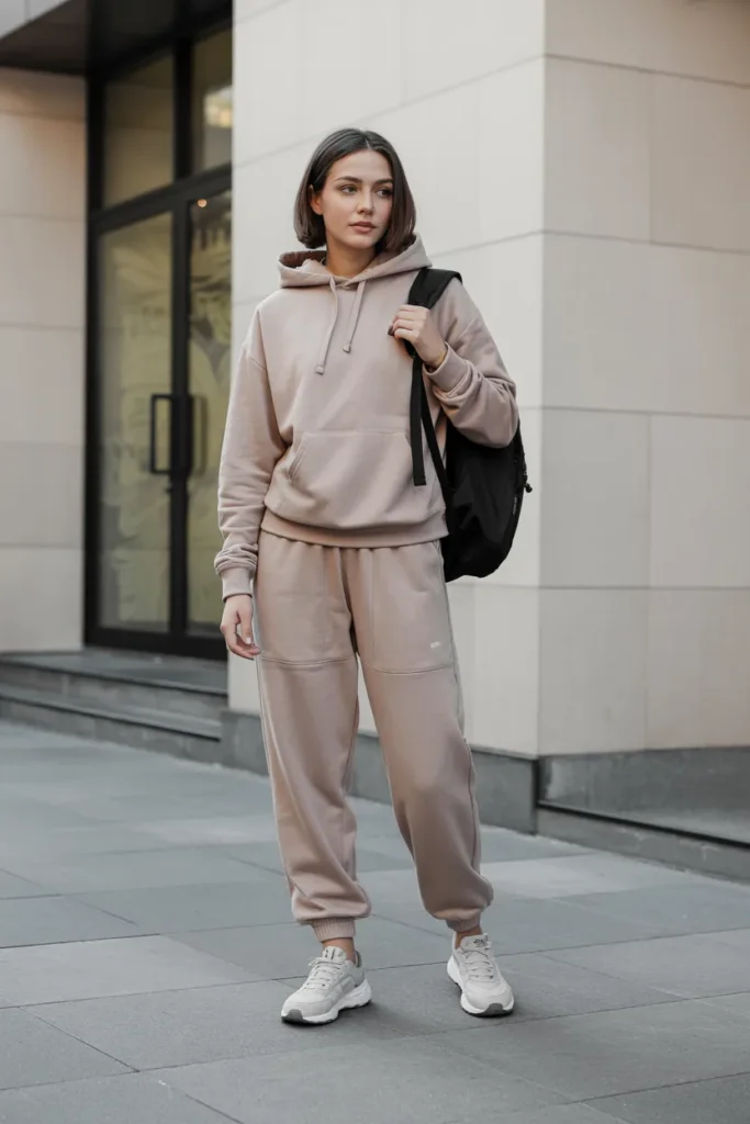 Soft Hoodie Paired with Minimalist Joggers
