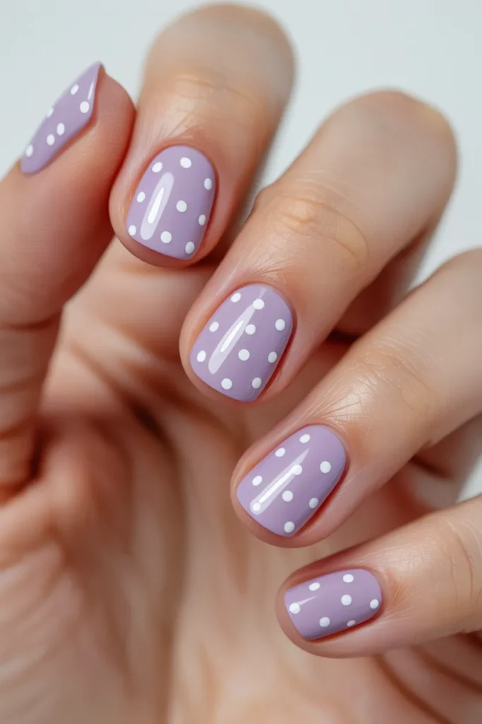 Soft Lavender with Minimal White Dots
