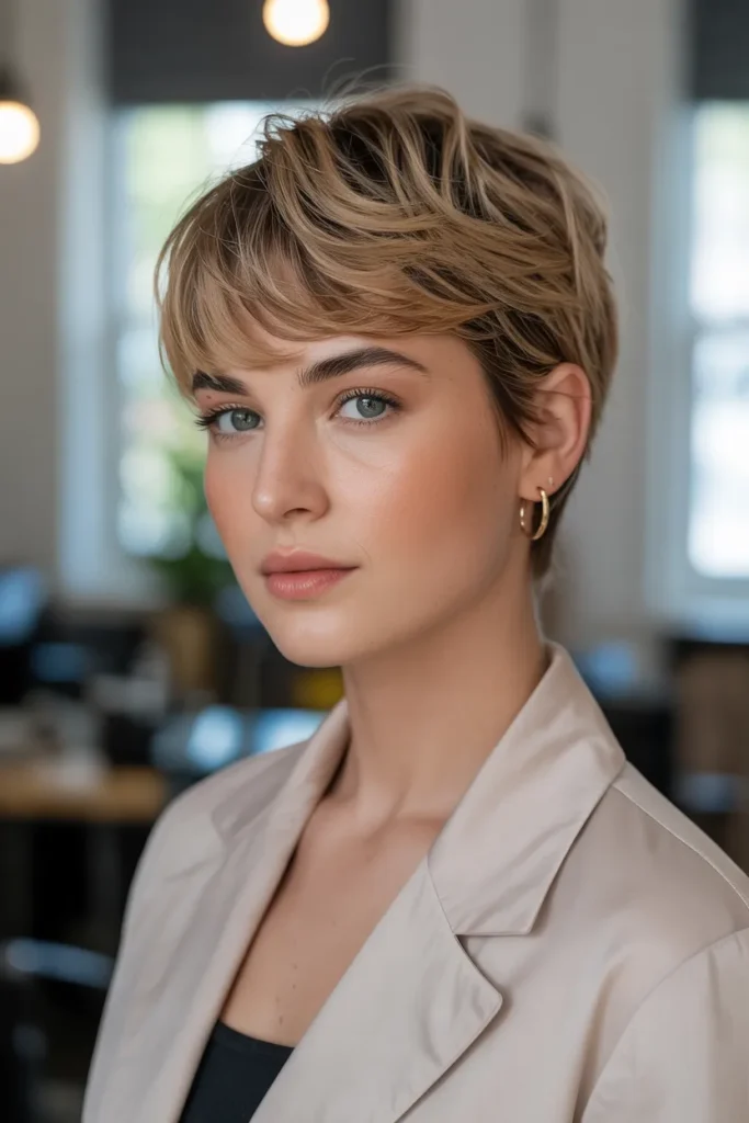 Soft Pixie Cut with Wispy Bangs
