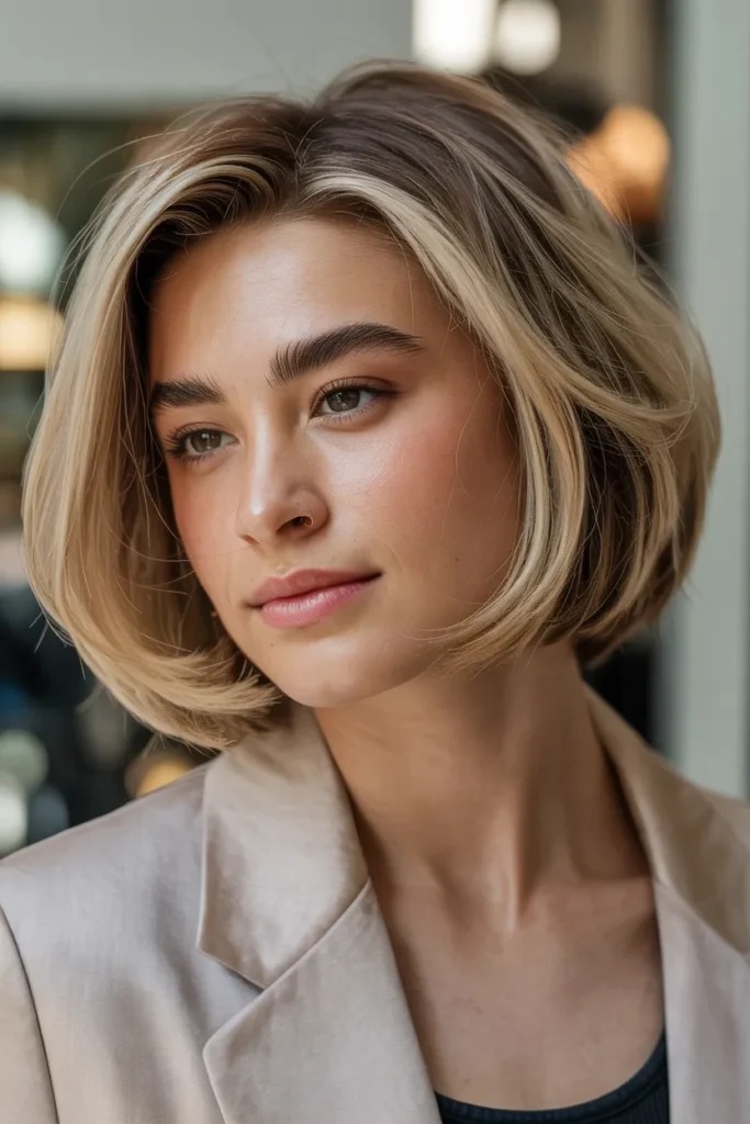 Soft Rounded Bob with Light Layers