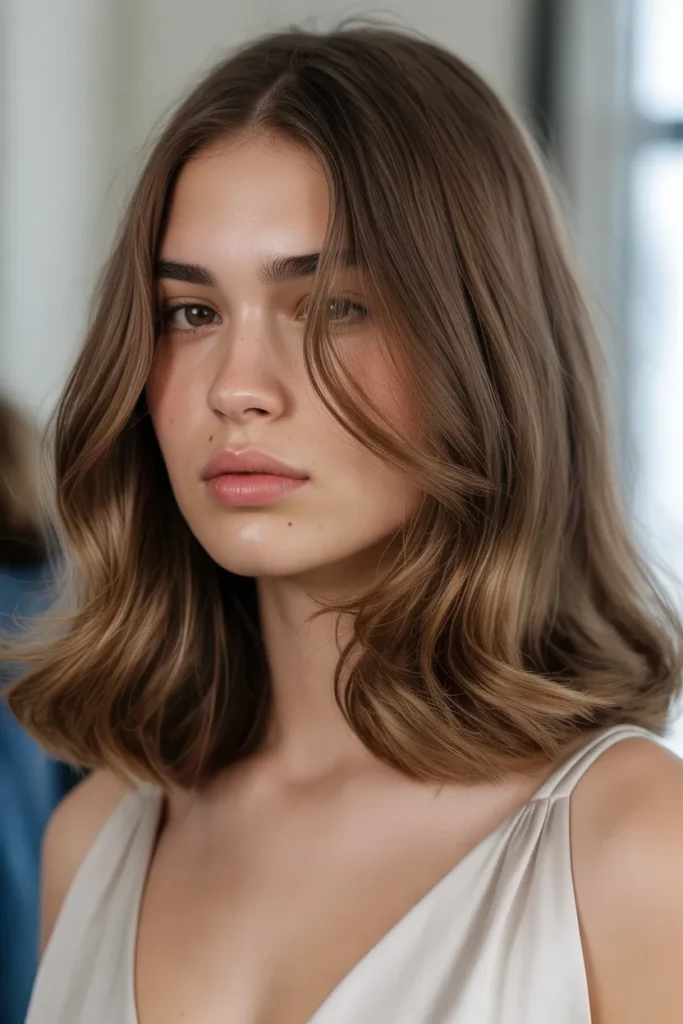 Soft Walnut Brunette with Natural Flow