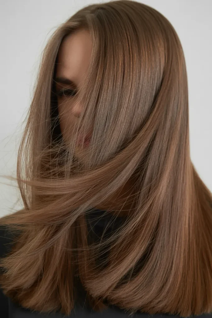 Straight Hair with Angled Face-Framing Layers