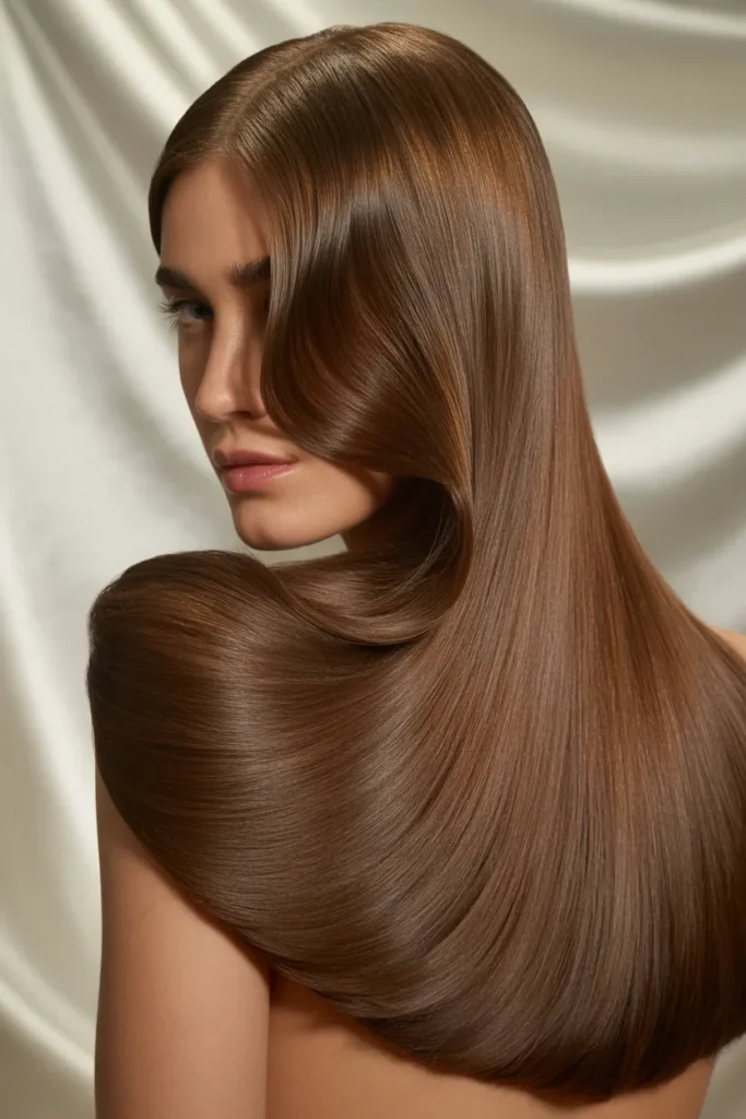 Straight Hair with Deep Side Part