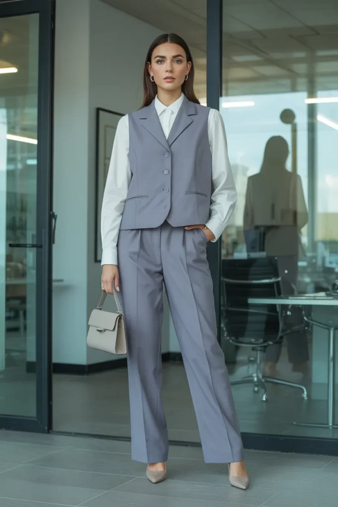 Structured Vest Suit Set