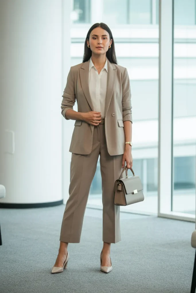 Tailored Blazer with Ankle-Length Trousers