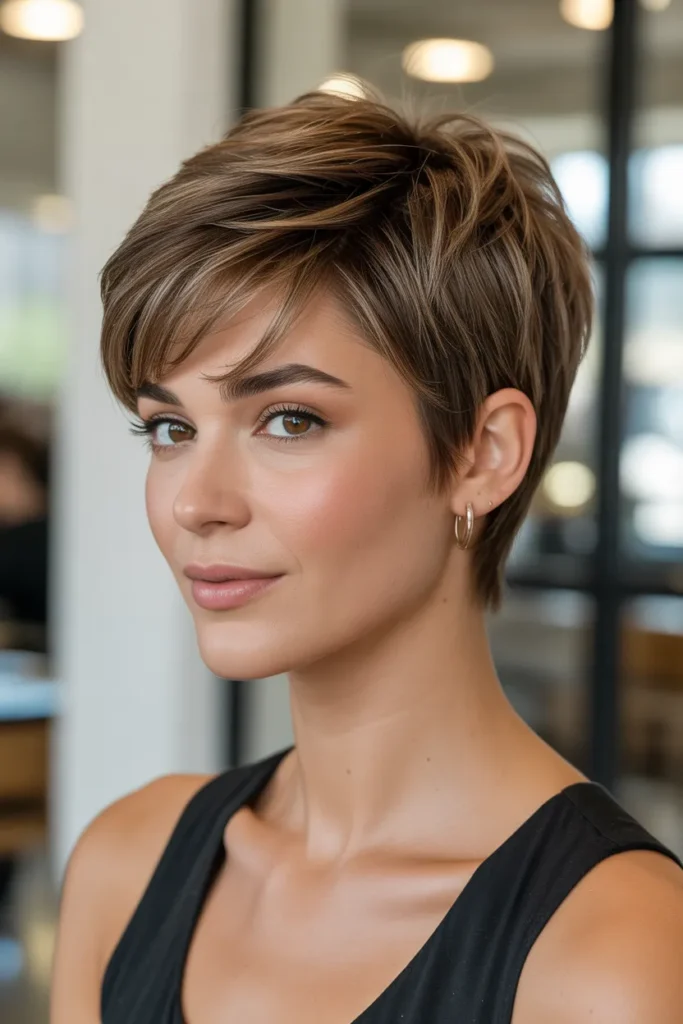 Layered Pixie with Textured Crown