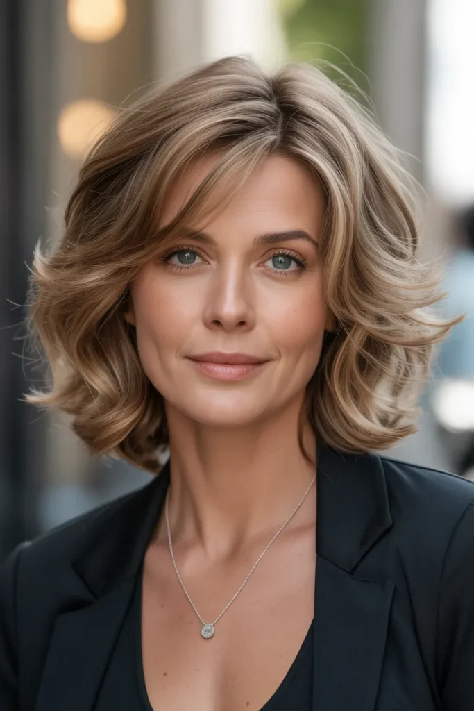 Tousled Lob with Natural Texture