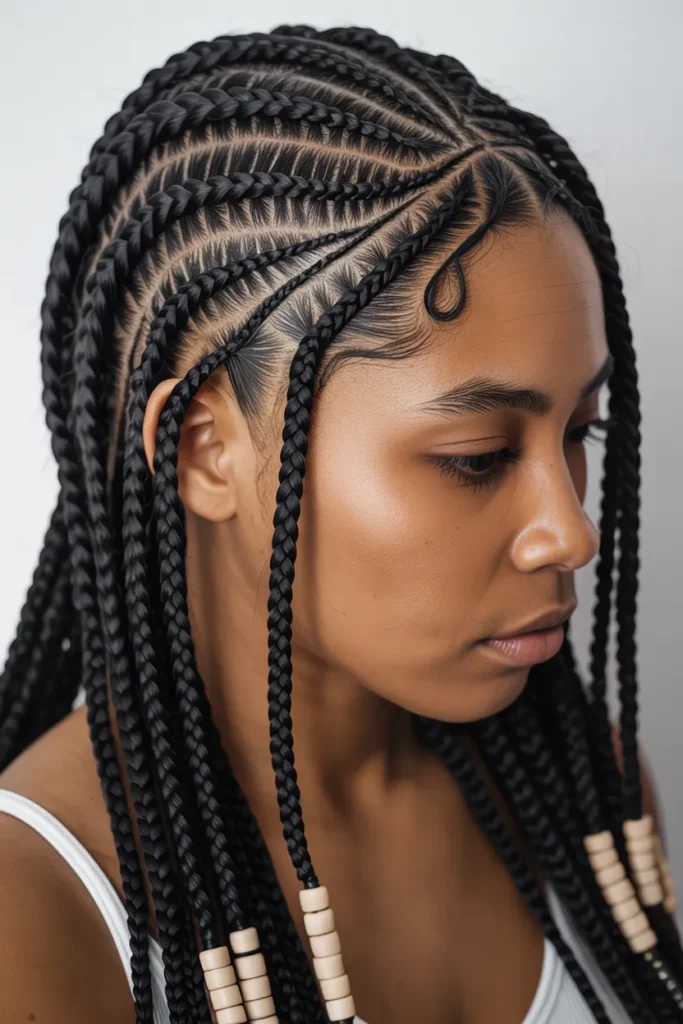 Tribal Braids with Curved Patterns