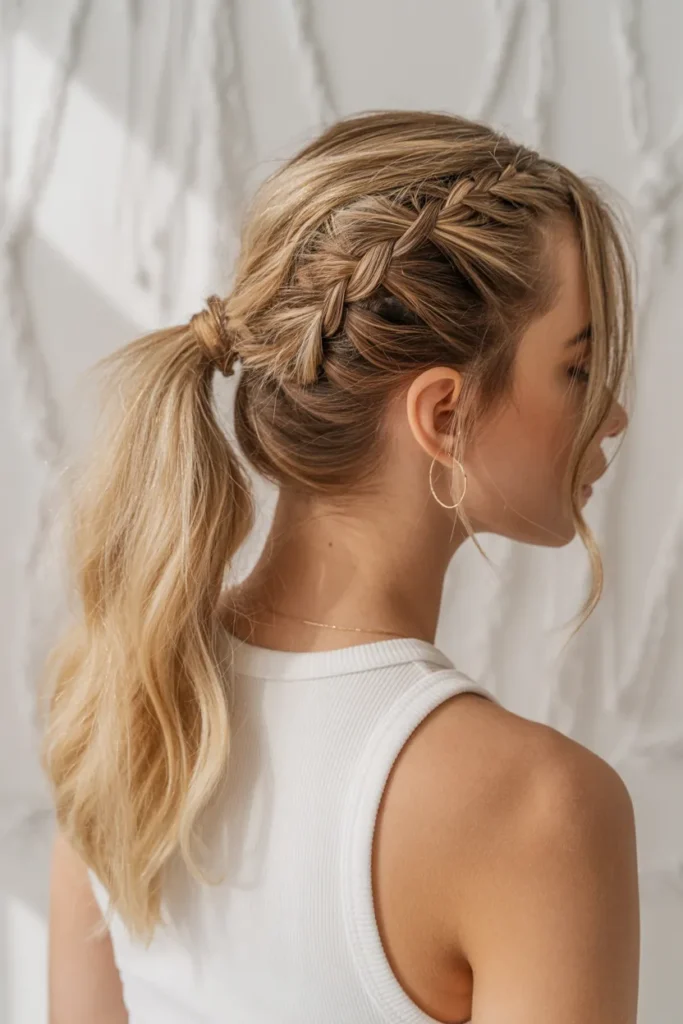 Twisted Ponytail with Braided Detail