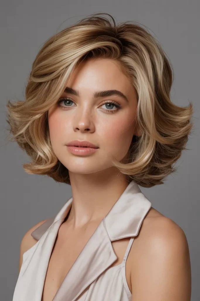 Voluminous Bob with Layered Crown