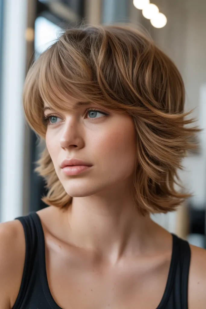 Voluminous Layers with Side Bangs