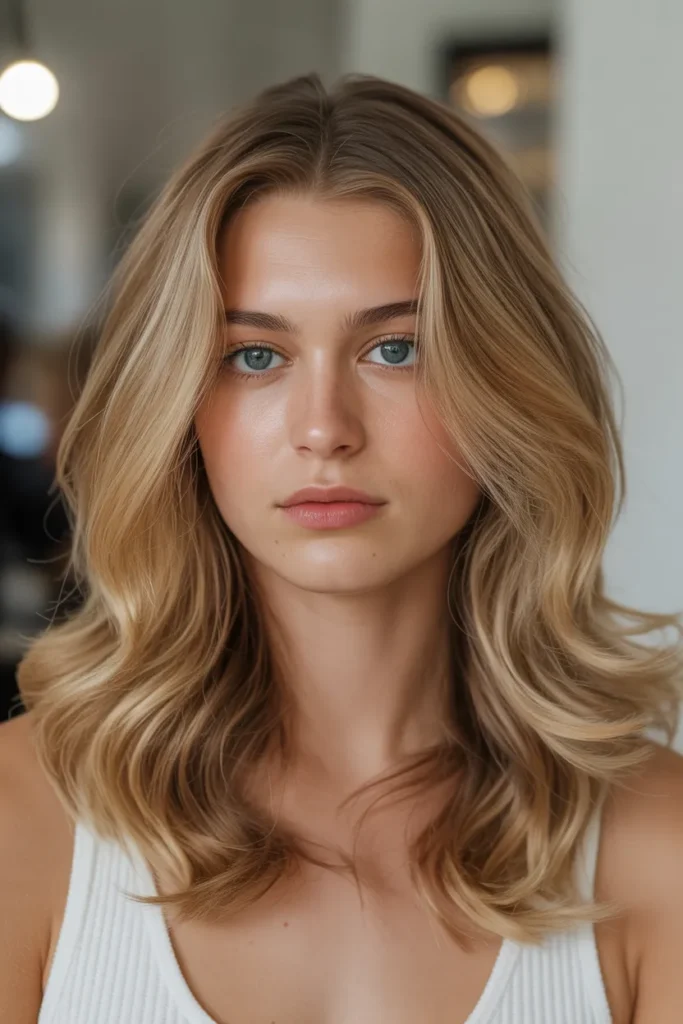 Warm Honey Blonde with Soft Waves