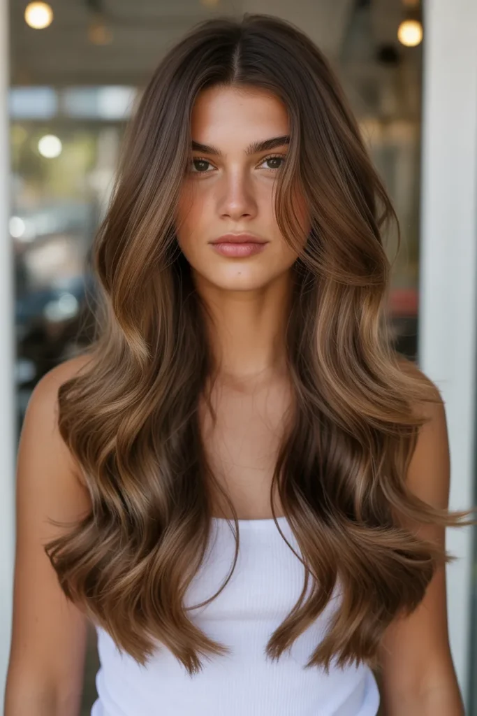 Warm Mocha Brown with Beachy Waves
