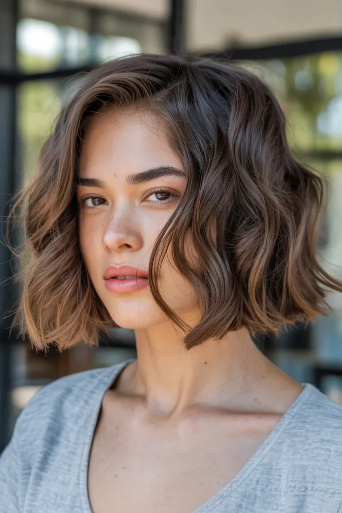 Wavy Bob with Soft Layered Ends