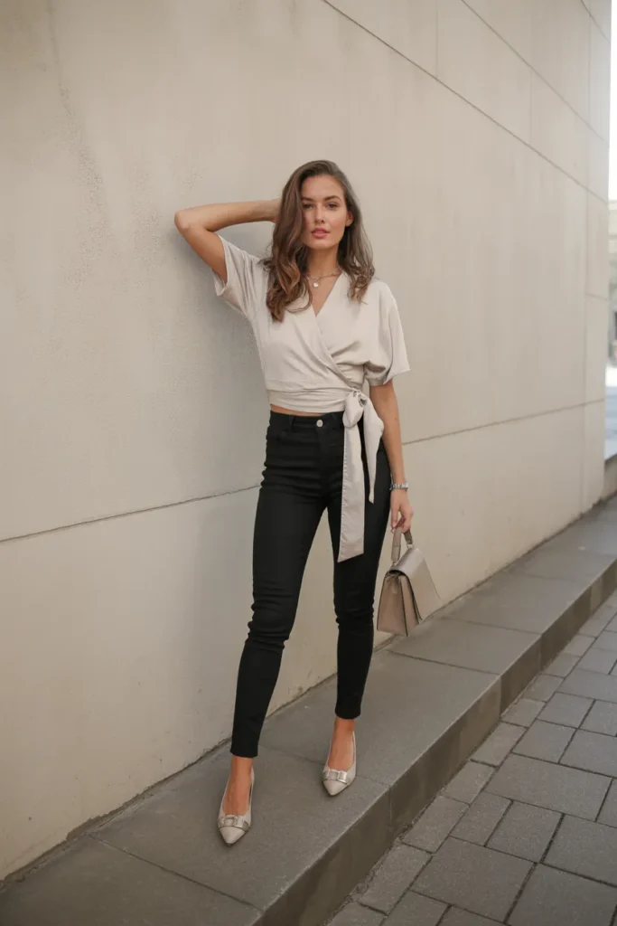 Wrap Top with Skinny Pants