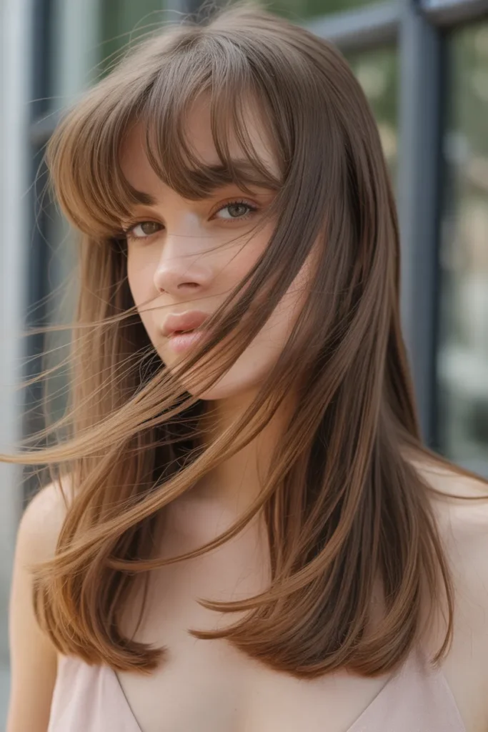 Airy Butterfly Haircut with Wispy Bangs