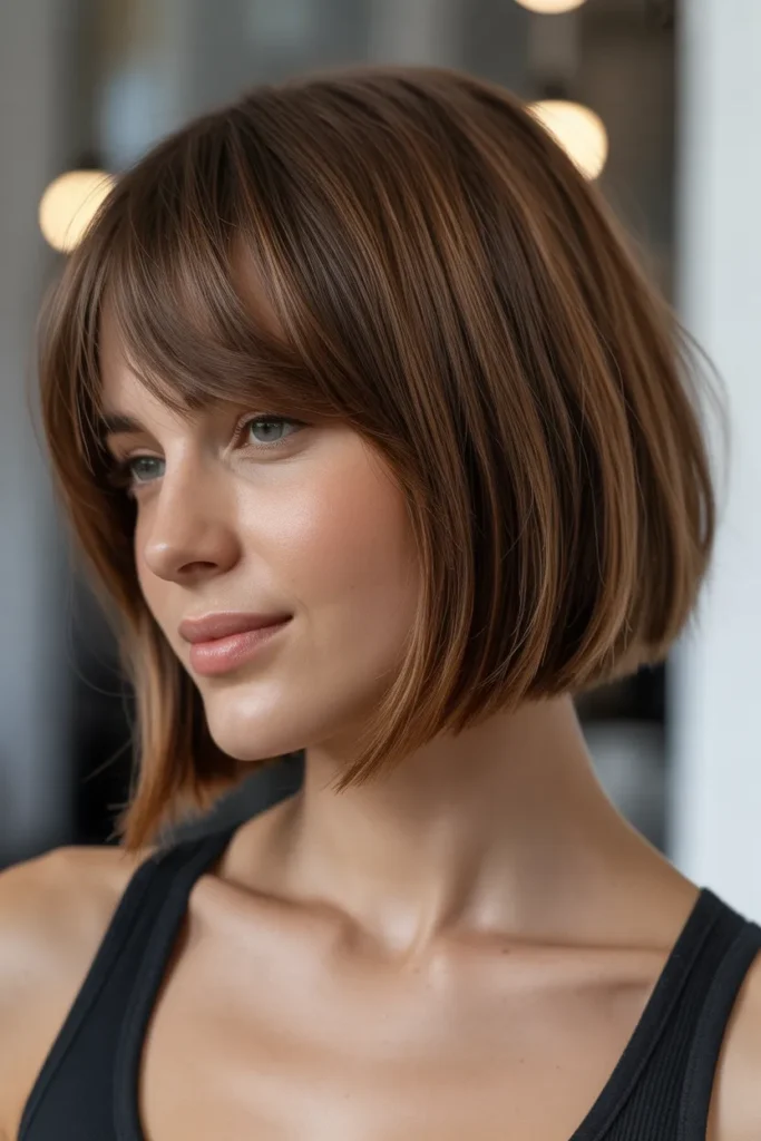 Angled Bob with Wispy Bangs
