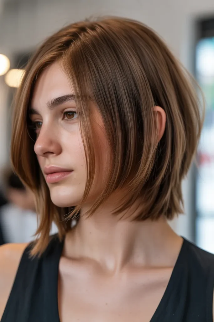 Angled Layered Cut with Side Fringe