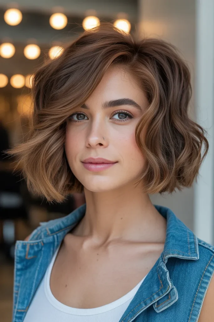 Angled Wavy Bob