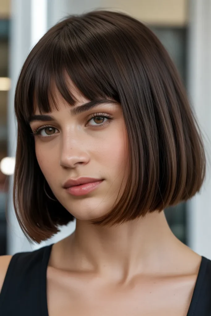 Blunt Bob with Light Wispy Bangs