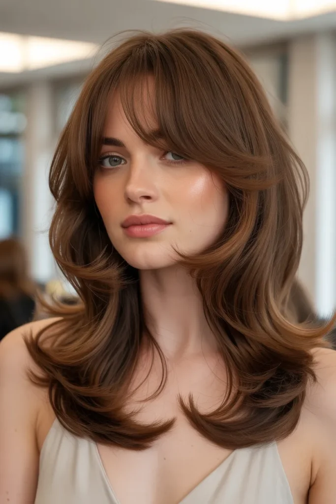 Bouncy Butterfly Cut with Wispy Bangs