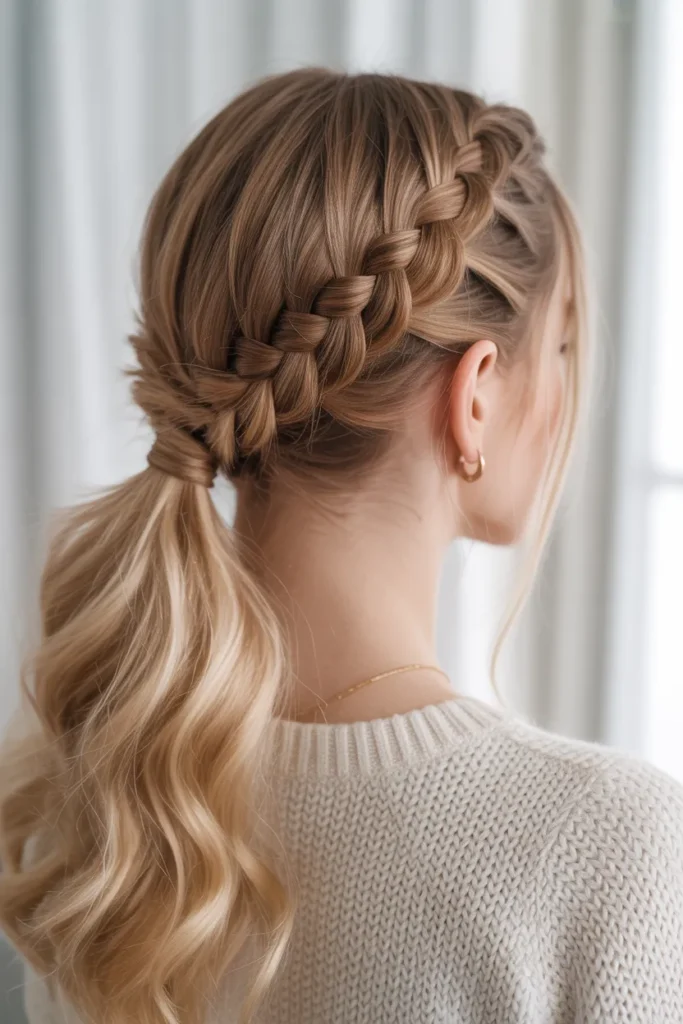 Braided Crown Ponytail