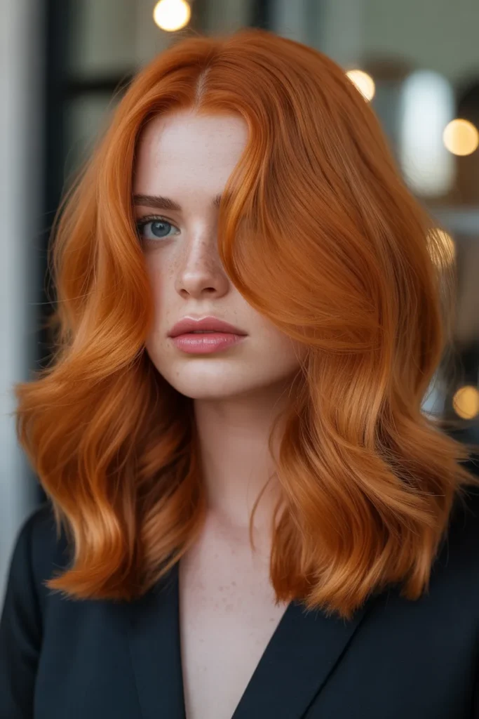 Bright Copper Red Statement Hair