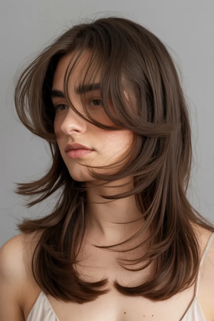 Butterfly Cut with Flowy Side Bangs