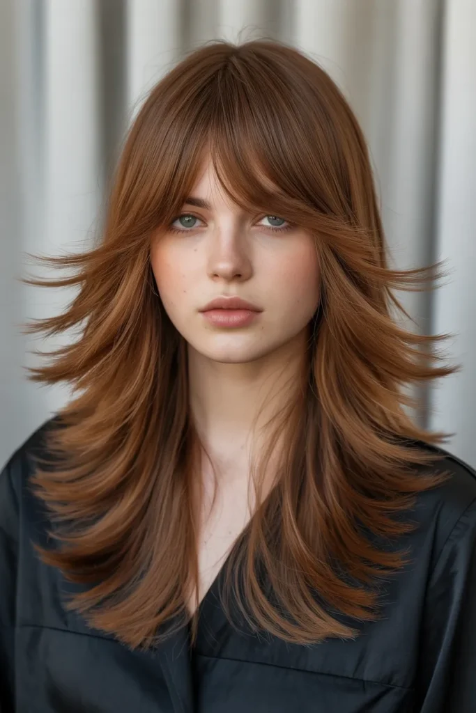 Butterfly Cut with Layered Curtain Fringe