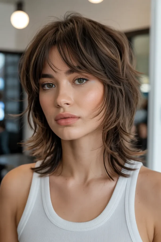 Butterfly Cut with Soft Shag Bangs