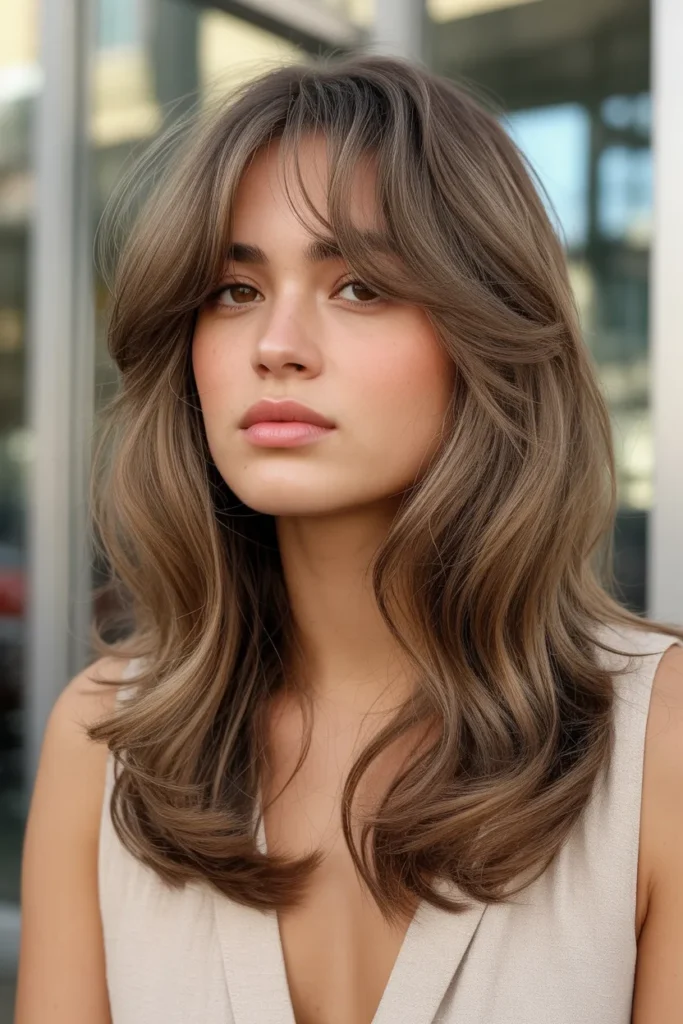 Butterfly Cut with Wispy Curtain Bangs