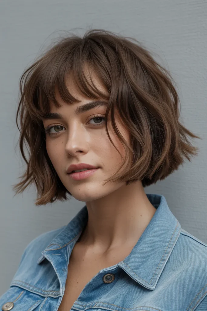 Choppy Bob with Textured Baby Bangs