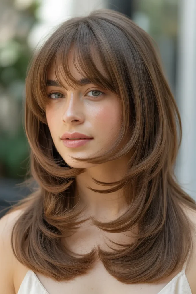 Classic Butterfly Haircut with Soft Bangs