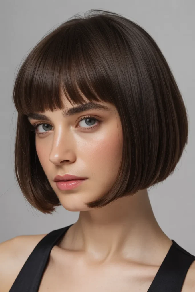 Classic Chin-Length Bob with Blunt Bangs