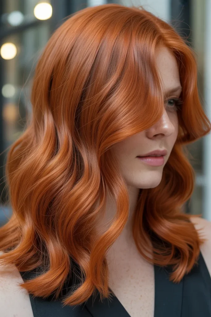 Classic Copper Red Hair with Soft Waves