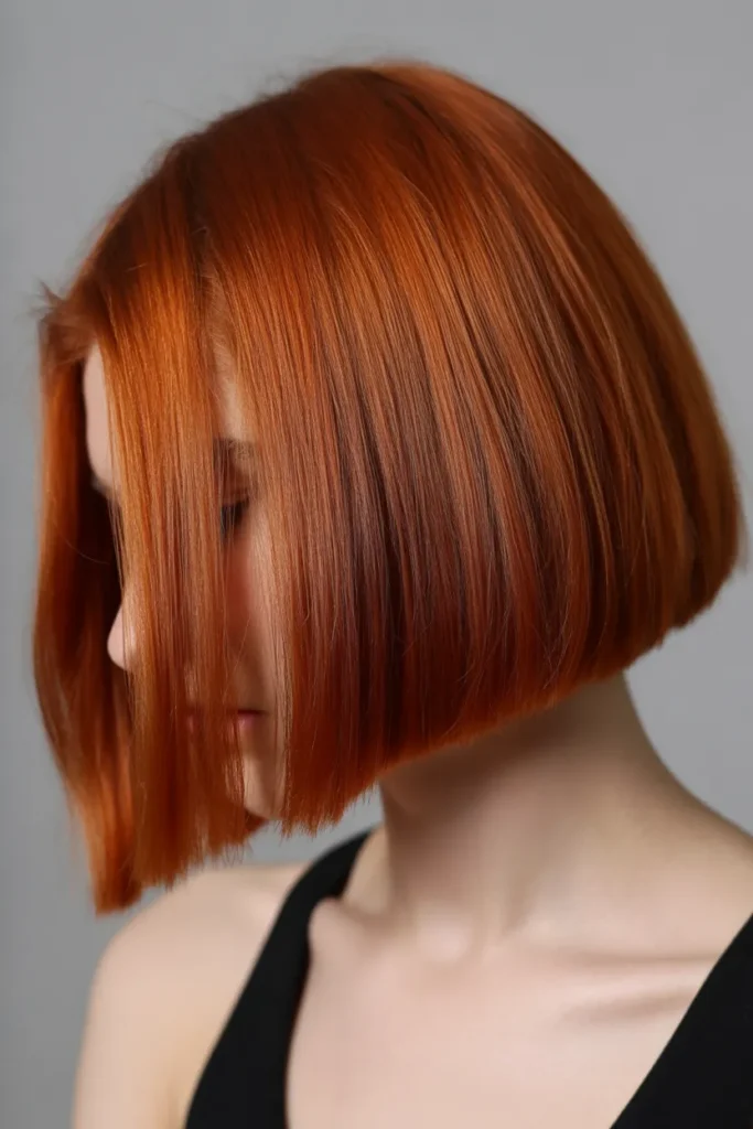 Copper Red Bob with Sleek Finish