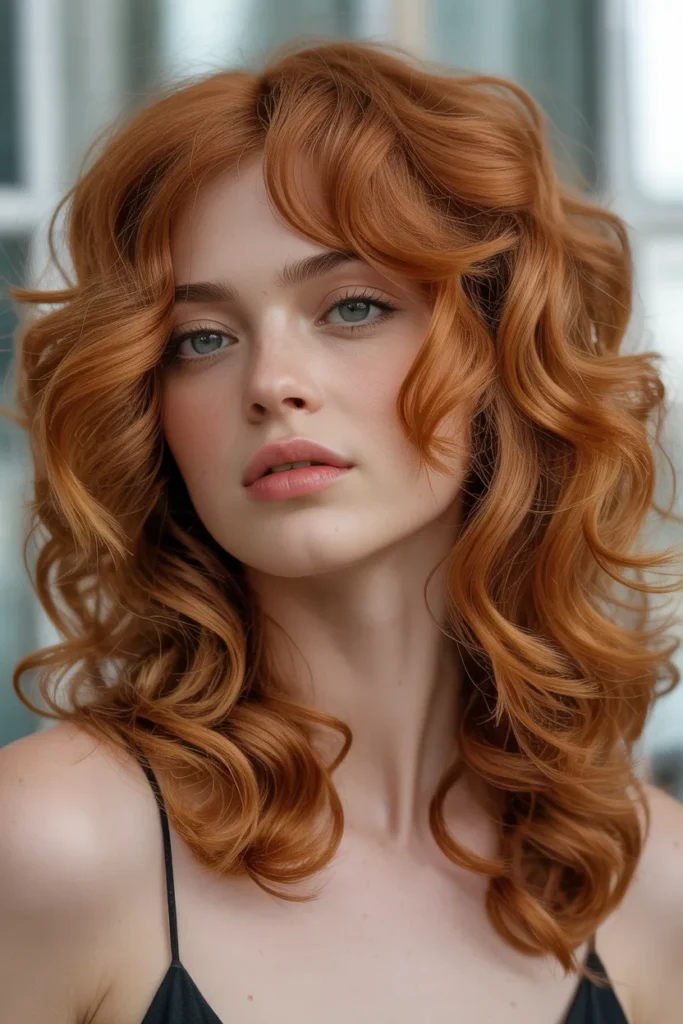 Copper Red Hair with Soft Curls