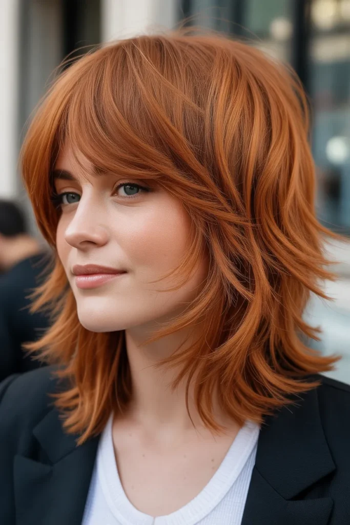 Copper Red Layered Shag