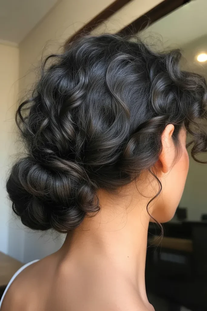 Curly Low Bun