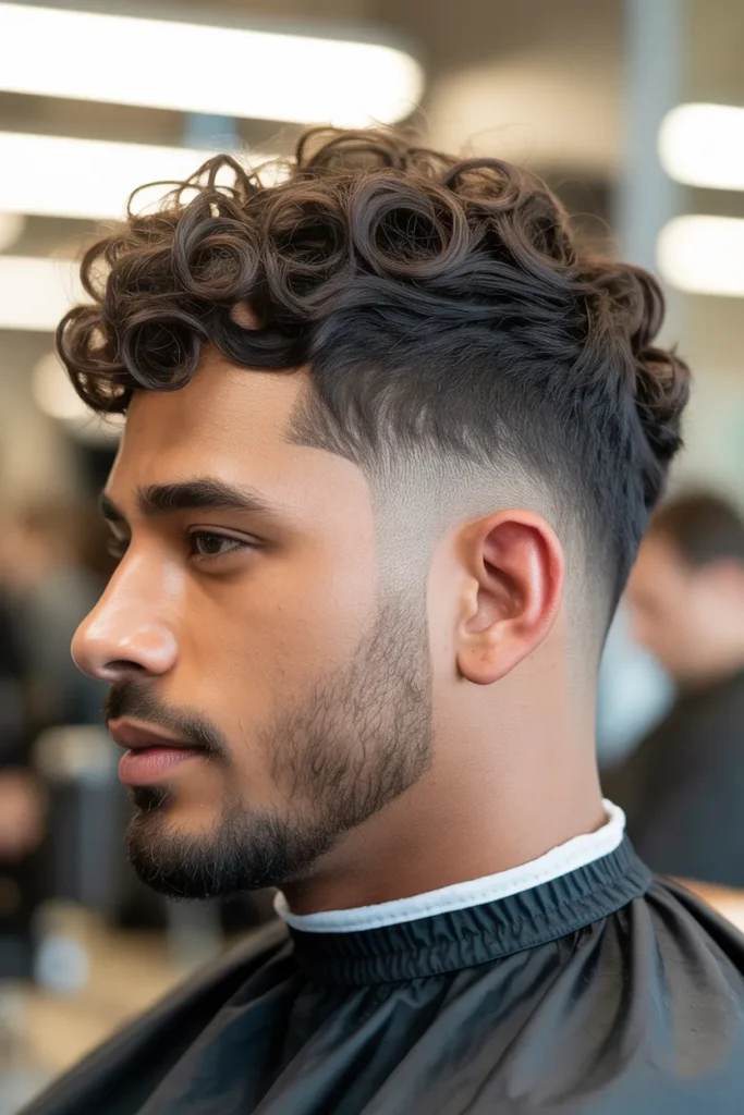 Curly Mid Fade