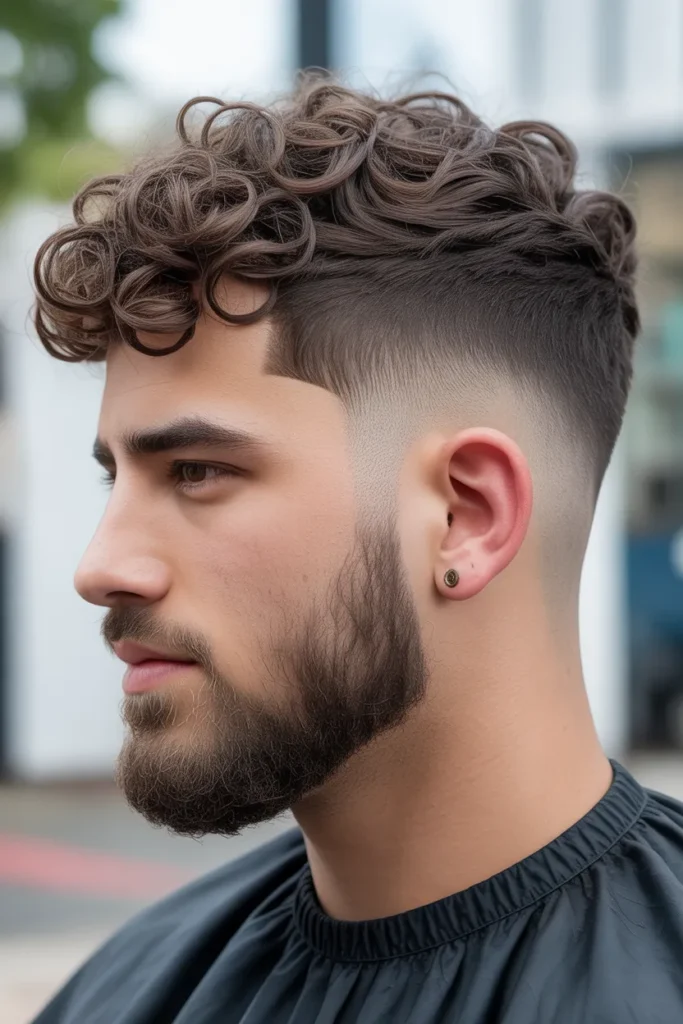 Curly Taper Fade