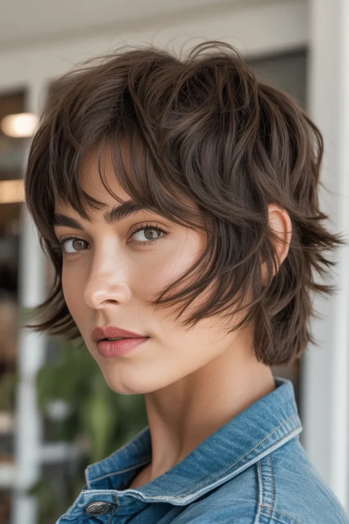 Cute Short Shag with Wispy Bangs