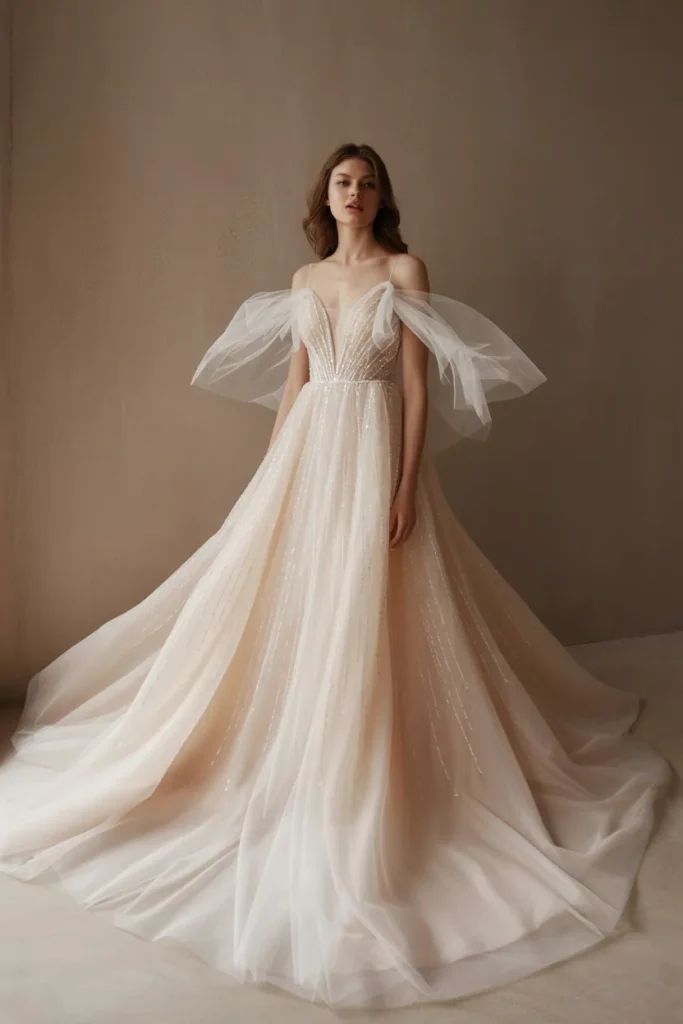 Ethereal Tulle Ball Gown with Sparkling Details