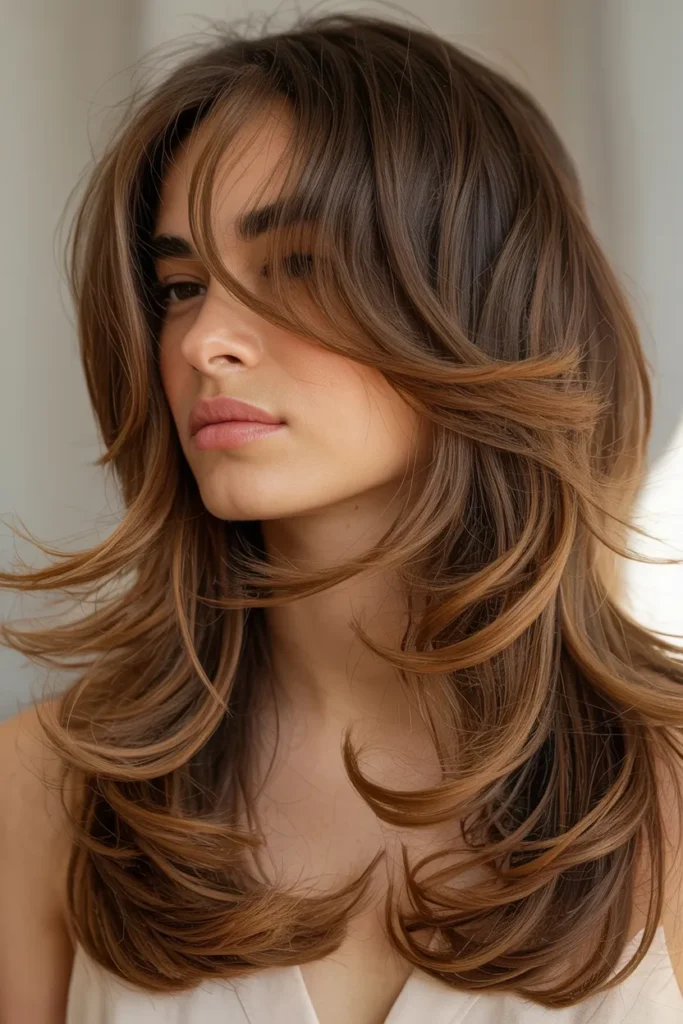 Feathered Long Layers with Side Fringe