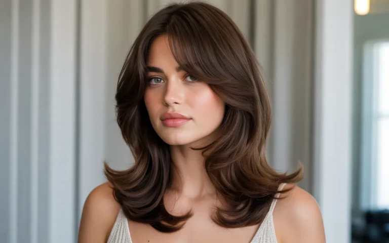 21 Long Layered Wavy Hair with Curtain Bangs