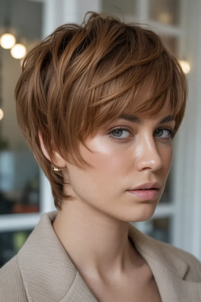 Layered Pixie with Soft Fringe