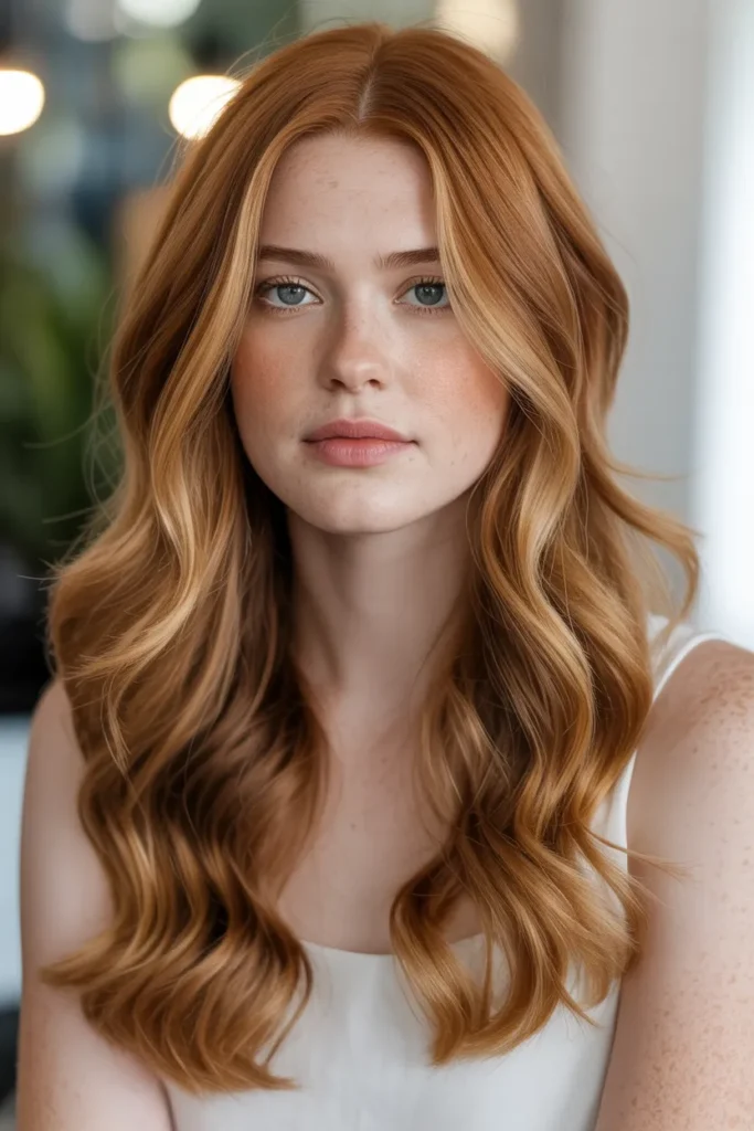 Light Auburn with Caramel Blonde Highlights