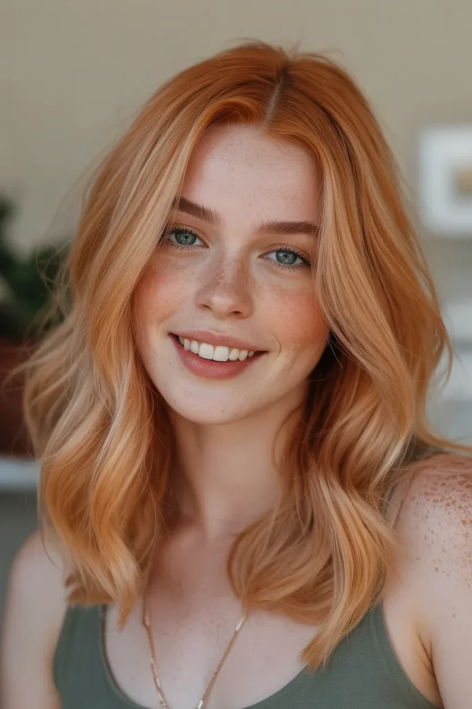 Light Auburn with Peachy Highlights