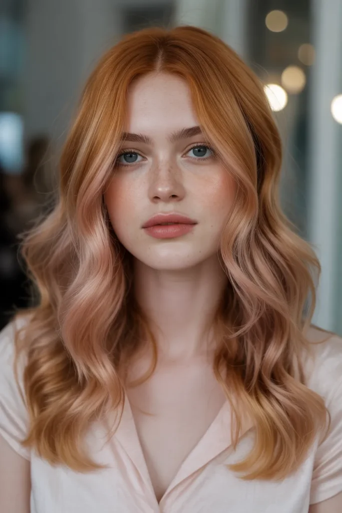 Light Auburn with Rose Gold Touches