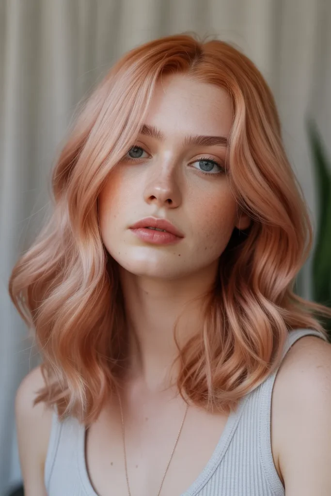 Light Auburn with Soft Rose Highlights